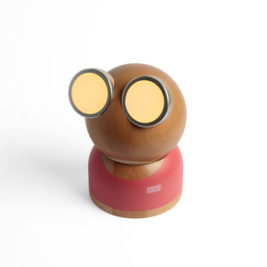 Mr Watt rossa lampada d'appoggio in legno ricaricabile