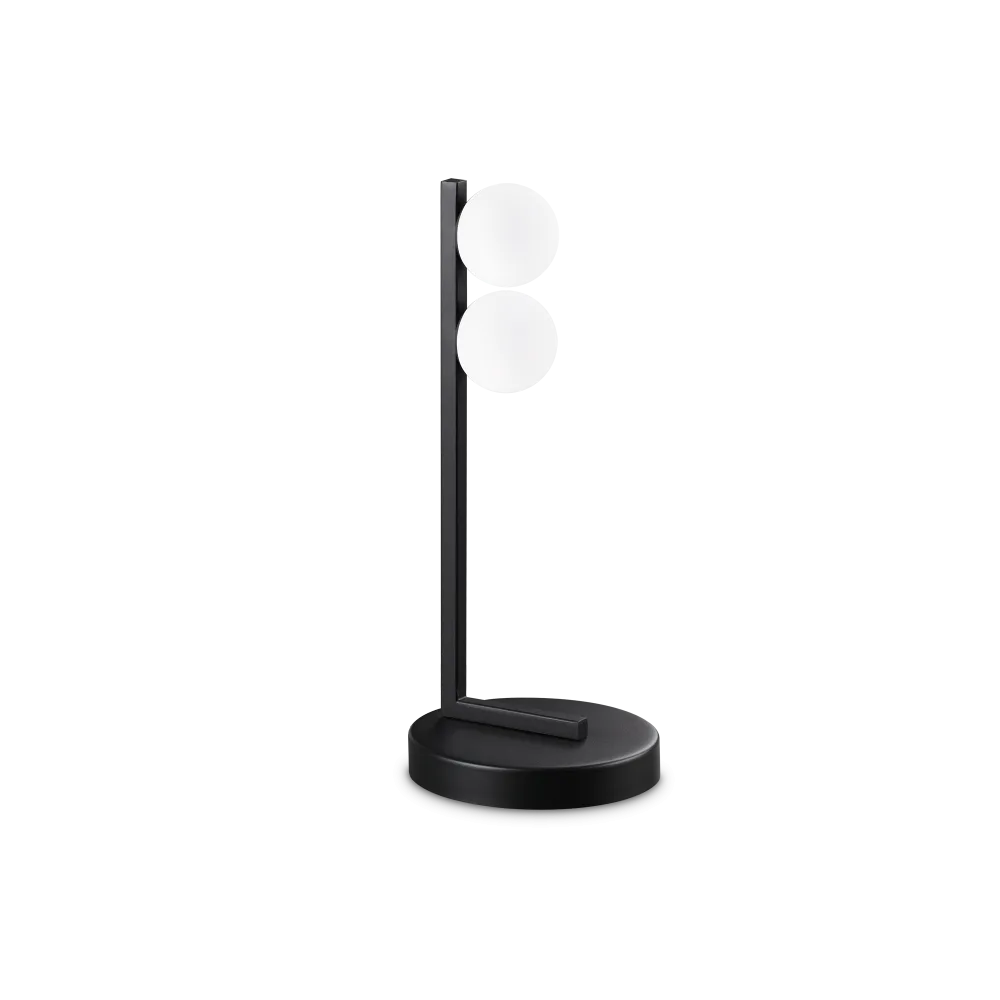 lampada da tavolo binomio doppia ideal lux abat jour