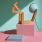 Mr Wattson Flash Tiffany Green d'appoggio in legno