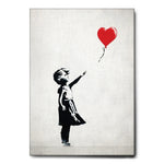 Quadro Bambina palloncino cuore rosso - moderno - arredo muro - wdesign - macerata - marche