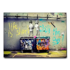 QUADRO BANKSY BAMBINI PIPI'