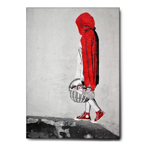 QUADRO BANKSY CAPPUCCETTO ROSSO
