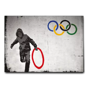 QUADRO BANKSY CERCHIO OLIMPICO