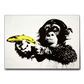 QUADRO BANKSY SCIMMIA PISTOLA GIALLA