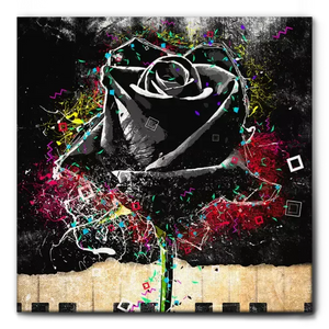 QUADRO STREET ART BLACK ROSE