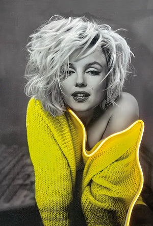 Quadro Led Marilyn olio su tela