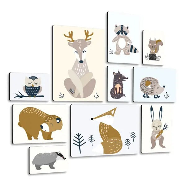 Animaletti Della Foresta Quadri set 10 pannelli