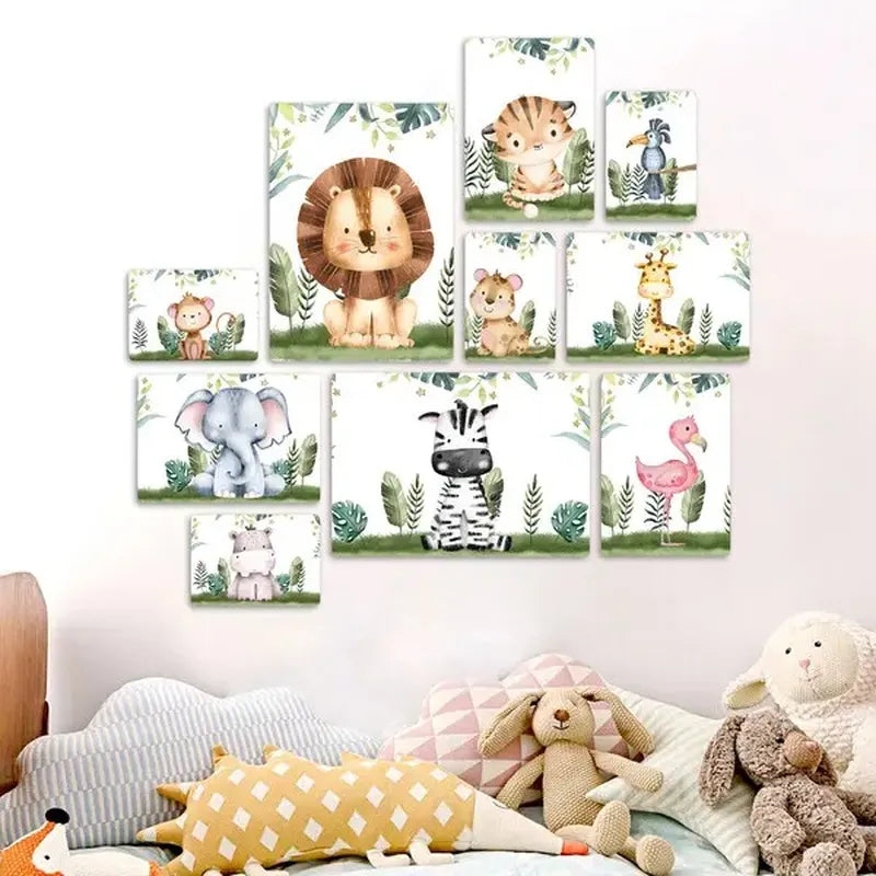 Animaletti Della Giungla Quadri set 10 pannelli