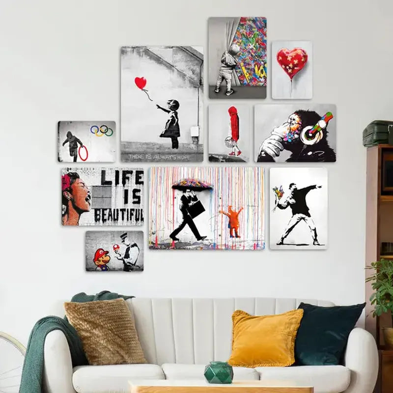 Bansky 1 Quadri set 10 pannelli