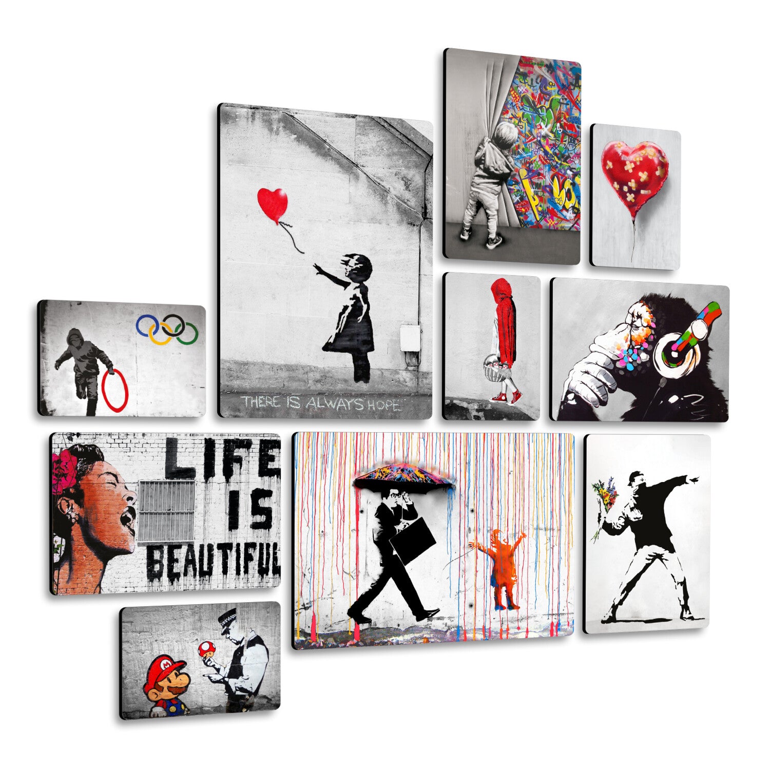 Bansky 1 Quadri set 10 pannelli