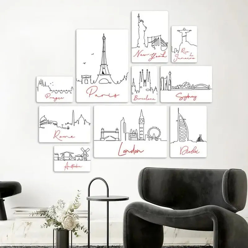 City Line 3 Quadri set 10 pannelli