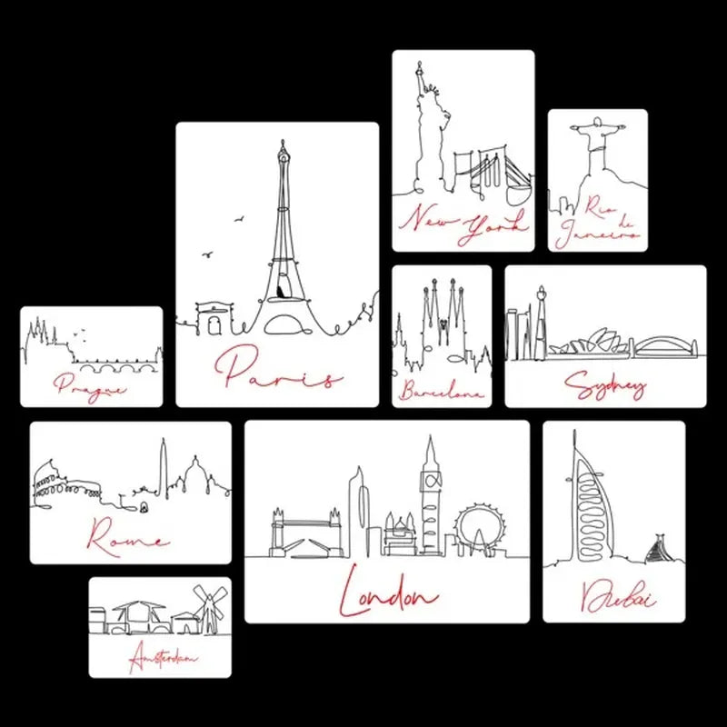 City Line 3 Quadri set 10 pannelli