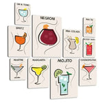 Cocktails Flat Quadri set 10 pannelli