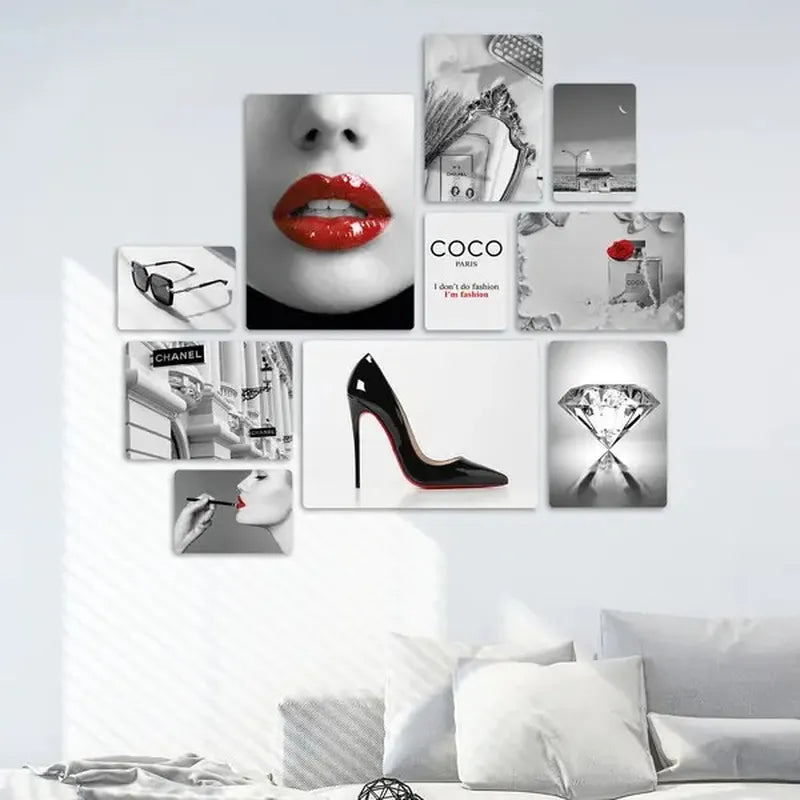 Fashion Moda Coco Quadri set 10 pannelli