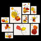 Floreali Arancione Quadri set 10 pannelli