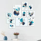 Floreali Blu Quadri set 10 pannelli