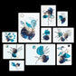 Floreali Blu Quadri set 10 pannelli
