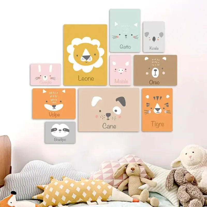 Gli Animaletti Quadri set 10 pannelli