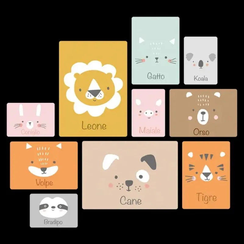 Gli Animaletti Quadri set 10 pannelli