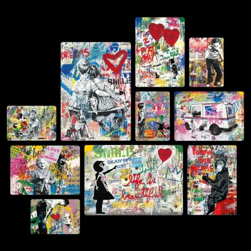 Street Art 1 Quadri set 10 pannelli