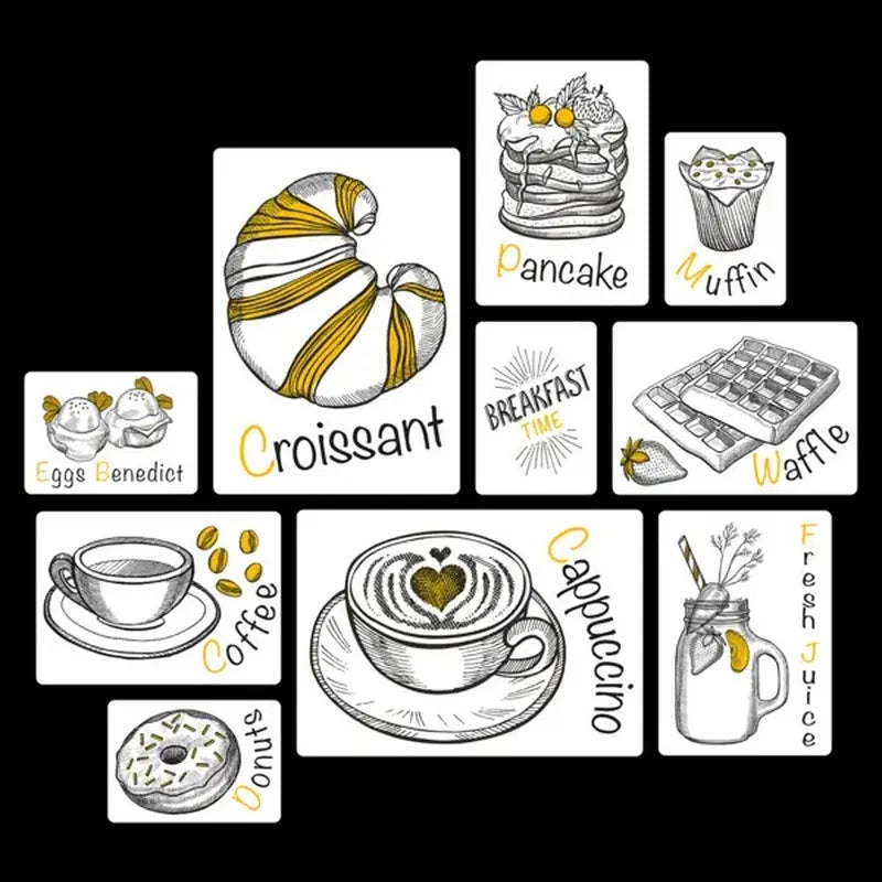 The Breakfast Quadri set 10 pannelli