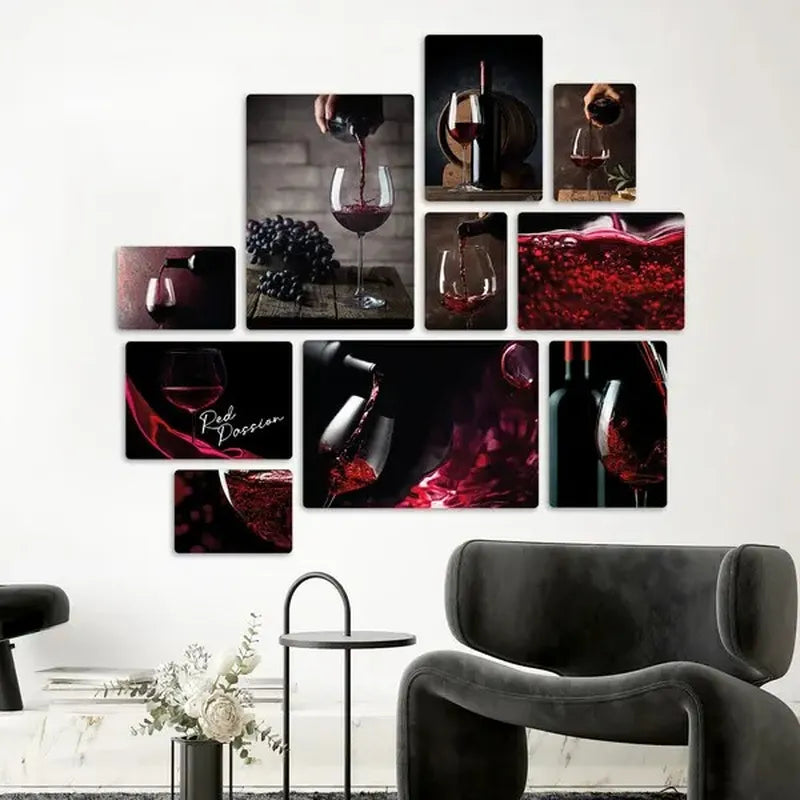 Vino Rosso Quadri set 10 pannelli
