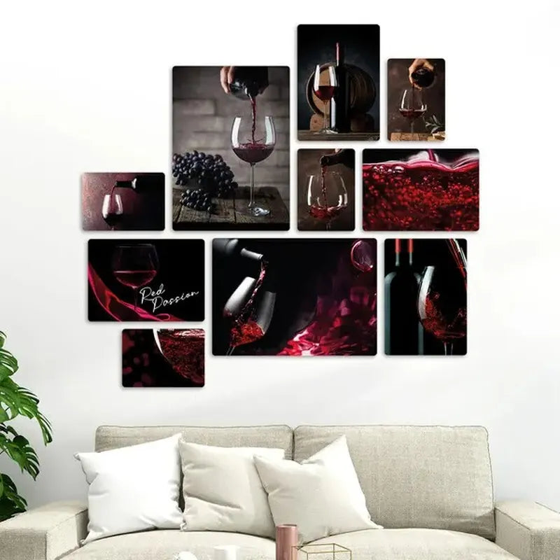 Vino Rosso Quadri set 10 pannelli