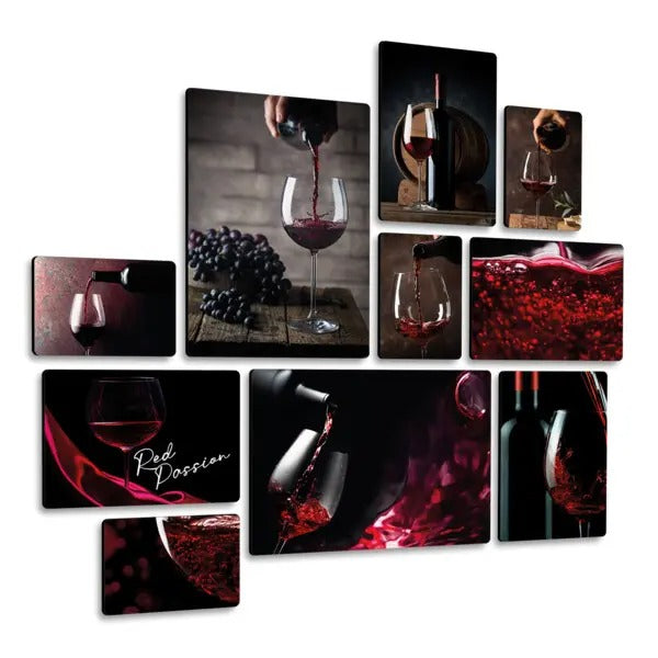 Vino Rosso Quadri set 10 pannelli