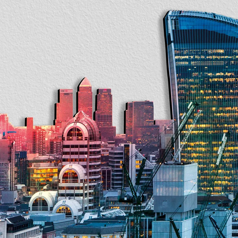 Londra City Skyline Fotografico Sagomato