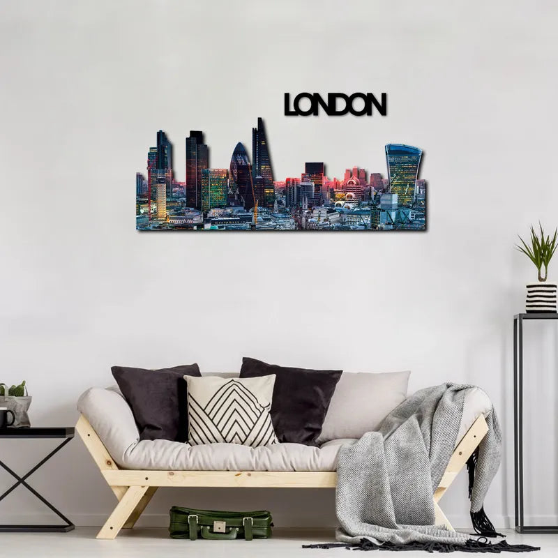 Londra City Skyline Fotografico Sagomato