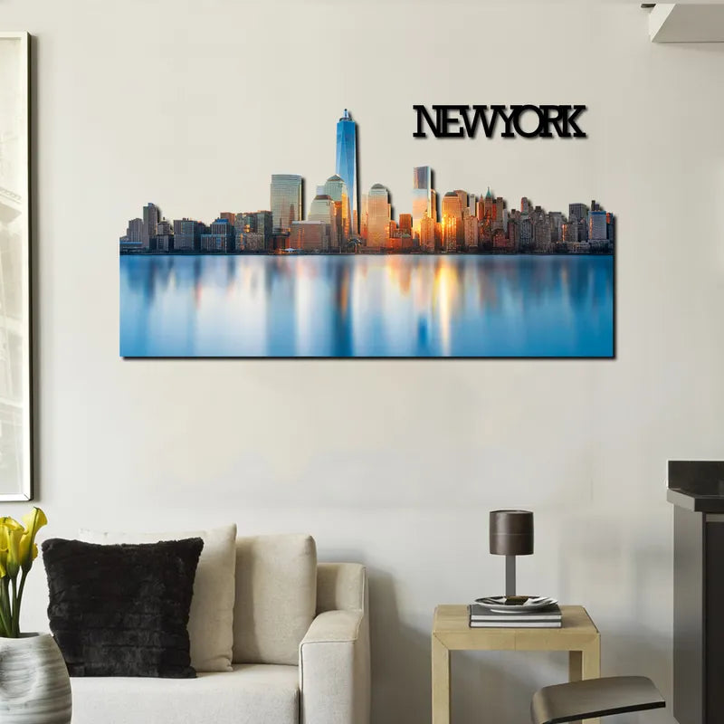 New York di sera Skyline Fotografico Sagomato