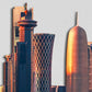 Qatar Giorno Skyline Fotografico Sagomato