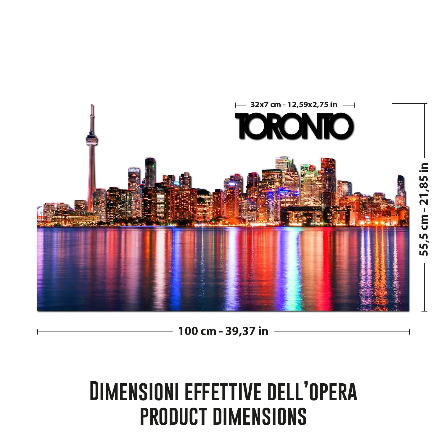 Toronto notte Skyline Fotografico Sagomato