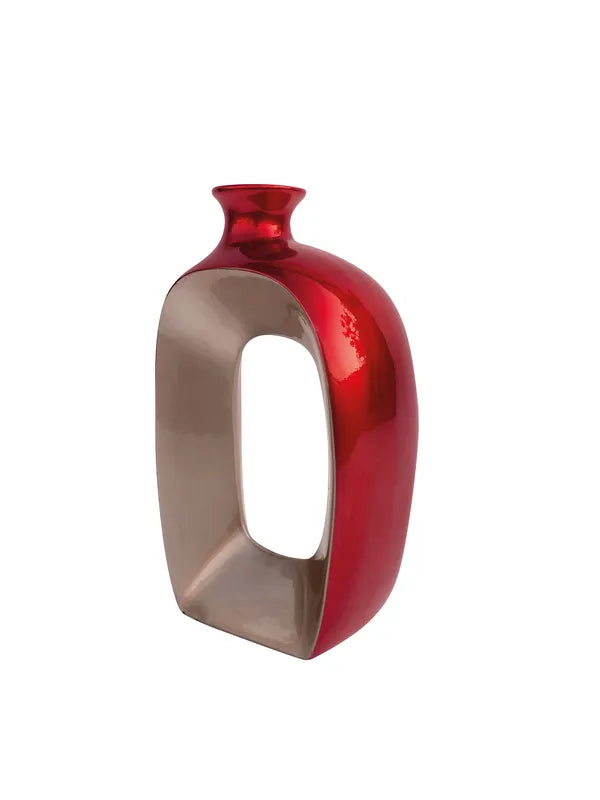 Vaso Rosso in Ceramica Laccata