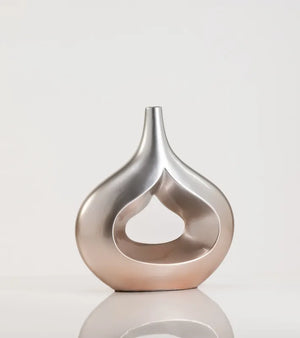 Vaso Goccia Argento in Ceramica Laccata