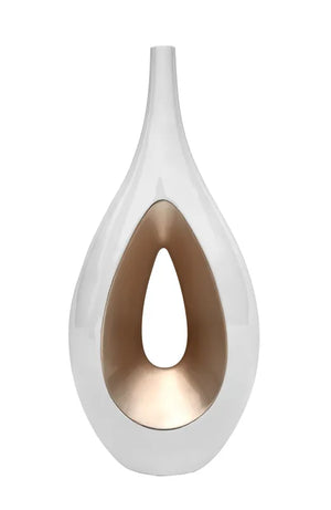 Vaso Goccia Alto Bianco in Ceramica Laccata