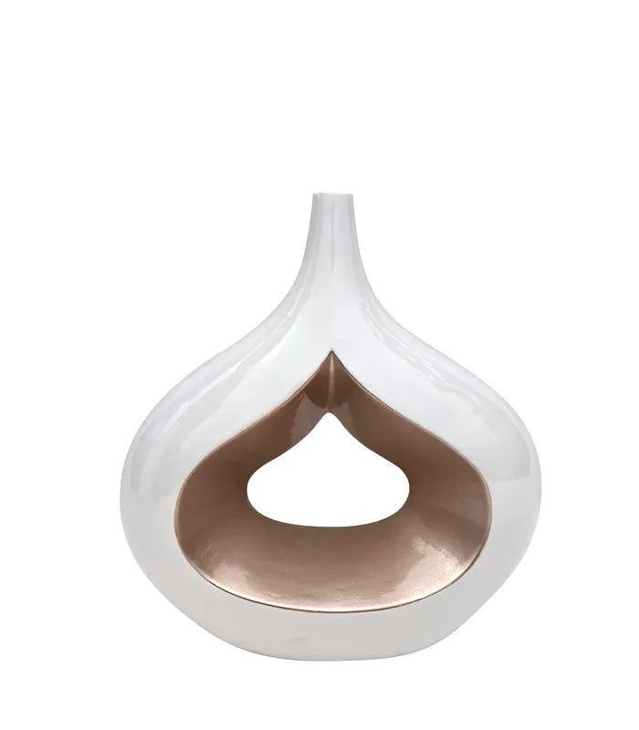 Vaso Goccia Bianco in Ceramica Laccata
