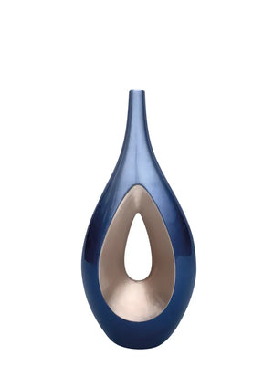 Vaso Goccia Alto Blu in Ceramica Laccata