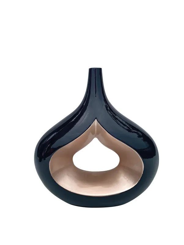 Vaso Goccia Nero in Ceramica Laccata