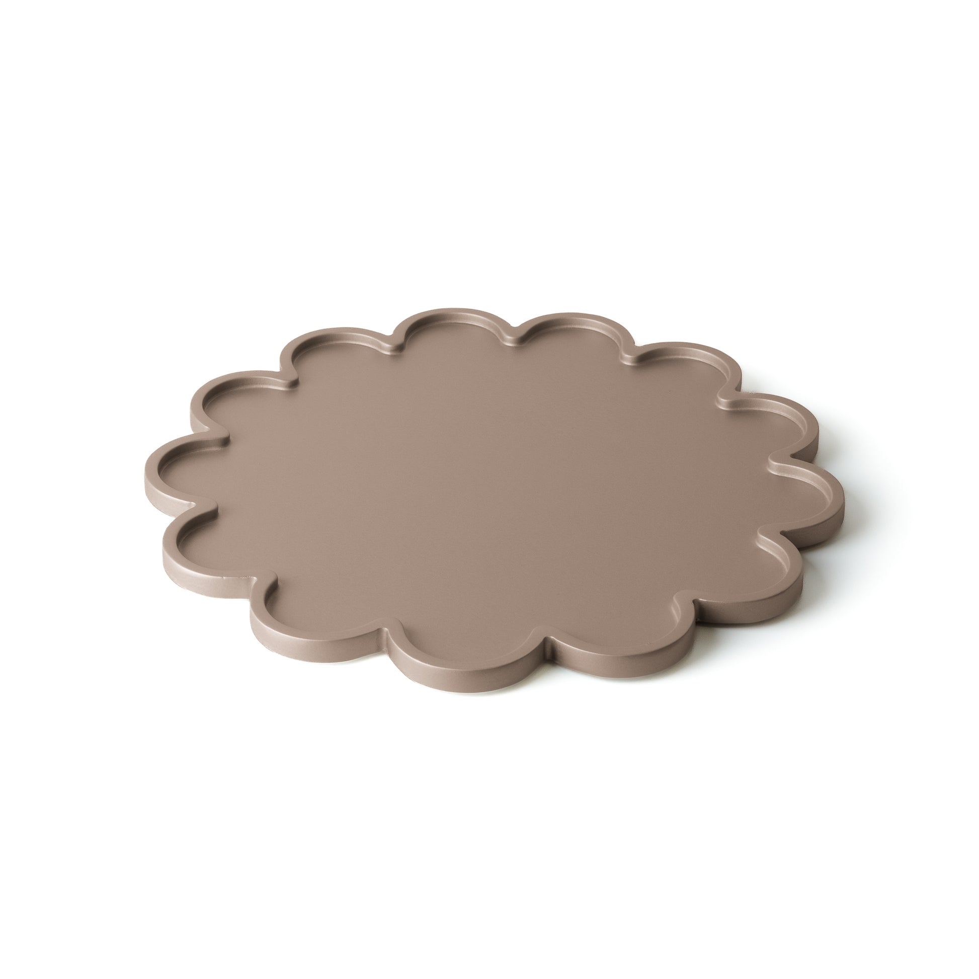Vassoio Flower metallizzato in legno verniciato