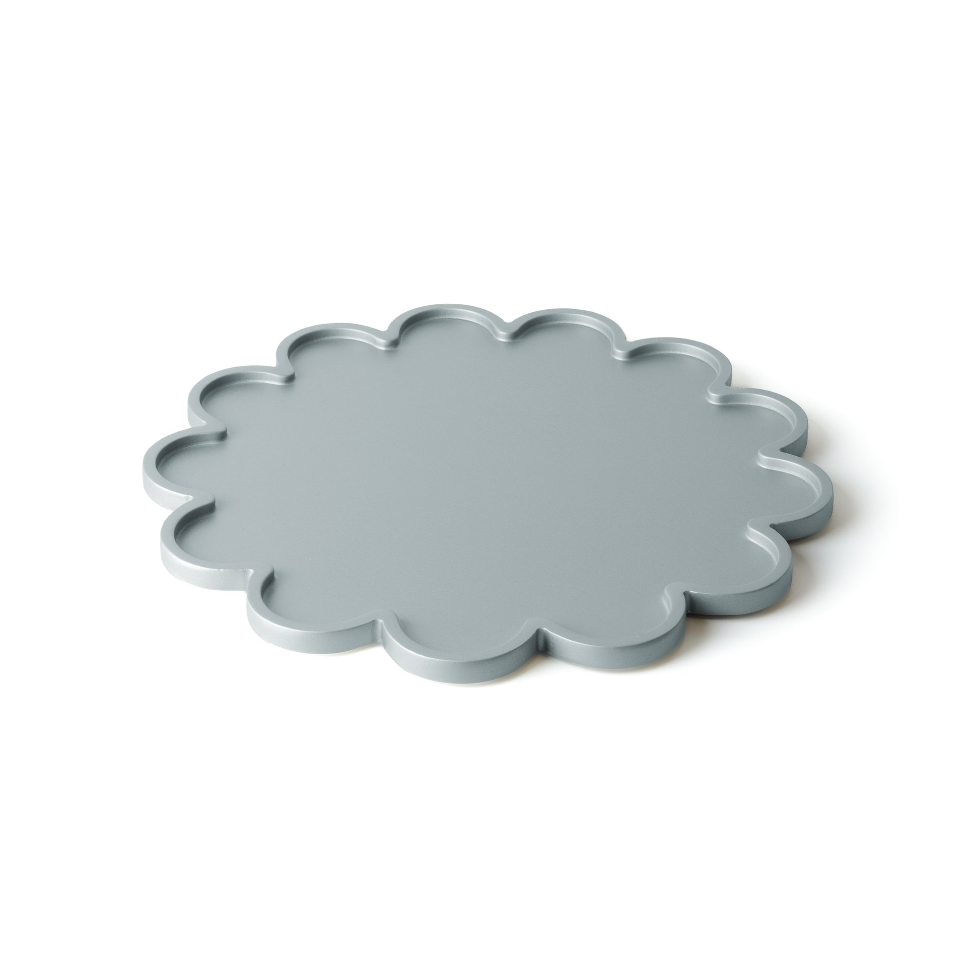 Vassoio Flower metallizzato in legno verniciato