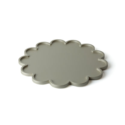 Vassoio Flower metallizzato in legno verniciato
