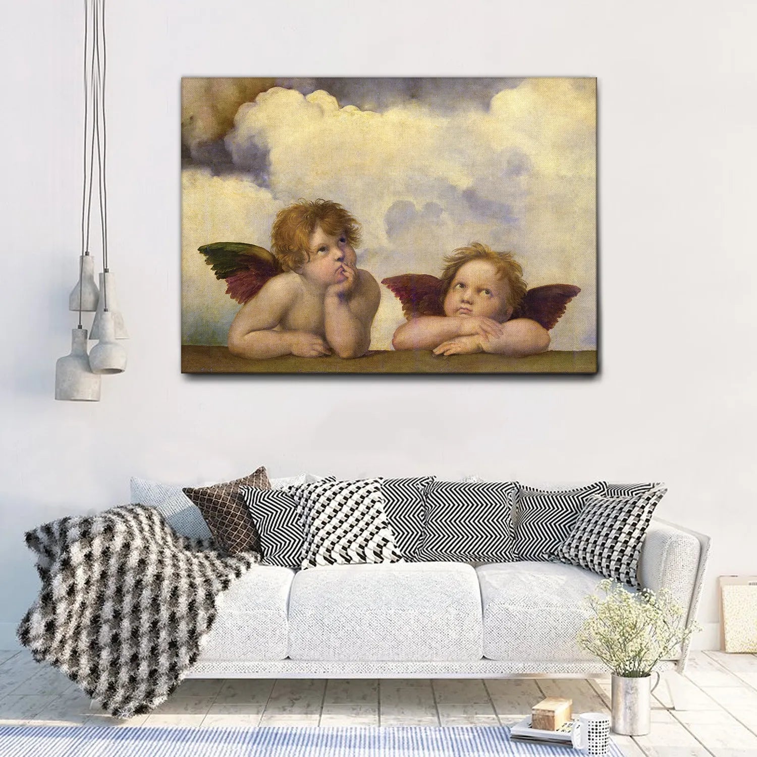 quadro-angeli-soggiorno-arredo muro-classico-wdesign-macerata-marche